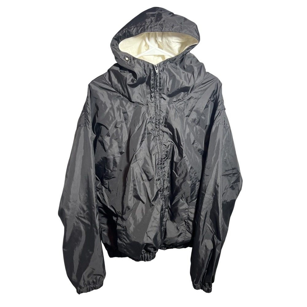 Eagles Ridge Sport Men's Black Nylon Full Zip Hooded Activewear Jacket L/G Lined